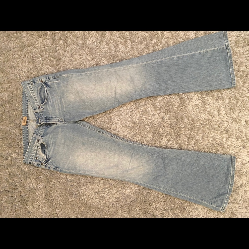 BKE Distressed Light Wash Flare Jeans
